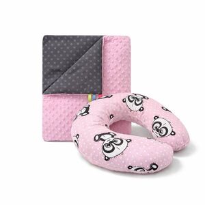 COSING Set Minky deka + nákrčník Pandy růžový kép