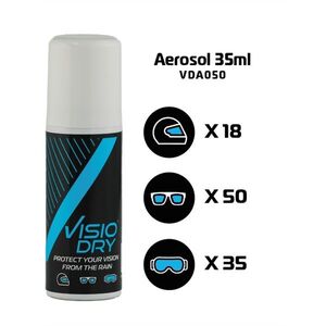 Szuperhidrofób aeroszol VisioDry 35ml, ISO 9001 tanúsítvánnyal, öntisztító hatás, párásodás elleni védelem, minden optikai felületen használható kép