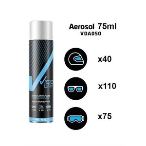 Szuperhidrofób aeroszol VisioDry 75ml, ISO 9001 tanúsítvánnyal, öntisztító hatás, párásodás elleni védelem, minden optikai felületen használható kép