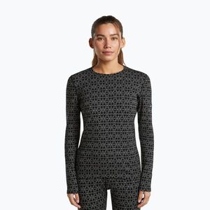 Női Termoaktiv pulóver Icebreaker Merino 260 Tech Vertex Crewe Black/Snow (Merino 260 Tech Vertex Crewe IB0A57JC6721) kép
