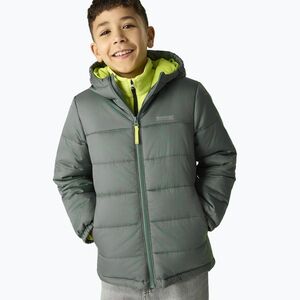 Gyerek bélelt kabát REGATTA Lofthouse dark forest green/wild lime (Lofthouse RKN221-0R8) kép