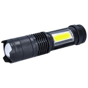 Solight LED újratölthető zsebzseblámpa zoommal, fekete szín kép