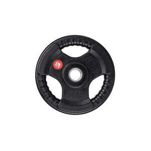 Gumírozott súlytárcsa inSPORTline Graton 5 kg 30 mm, praktikus fogantyúk az oldalain, hosszú élettartam, fokozott védelem a kopás ellen kép