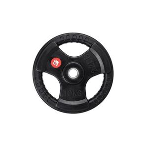 Gumírozott súlytárcsa inSPORTline Graton 10 kg 30 mm, praktikus fogantyúk az oldalain, hosszú élettartam, fokozott védelem a kopás ellen kép