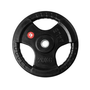 Gumírozott súlytárcsa inSPORTline Graton 20 kg 30 mm, praktikus fogantyúk az oldalain, hosszú élettartam, fokozott védelem a kopás ellen kép