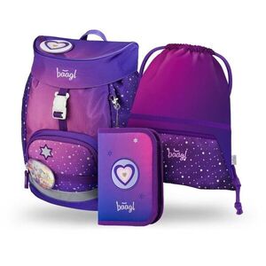 BAAGL 3 SET AIRY HORSE HEART Iskolai szett, lila, méret kép
