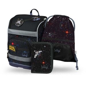 BAAGL 3 SET ZIPPY PLUS PIXEL SPACE Iskolai szett, fekete, méret kép
