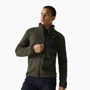 Férfi polár pulóver REGATTA Frankie Borg dark khaki/black (Frankie Borg RMA715-2BC) kép