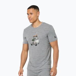 Férfi póló super.natural Carski cashmere grey melange/various (Carski SNMP01219/35G) kép