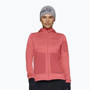 Női túra pulóver NORRONA Falketind Warm2 Stretch Hood deep sea coral/baked apple (Falketind Warm2 Stretch Hood 1845-24) kép