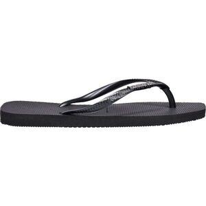 HAVAIANAS SLIM SQUARE LOGO METALLIC Női flip-flop papucs, fekete, méret 37/38 kép