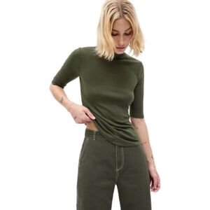 GAP BABY RIB MOCK Női póló, khaki, méret kép
