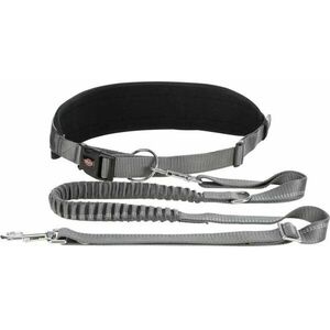 TRIXIE RUNNING BELT WITH BUNGEE LEASH Kutyafuttató öv pórázzal, szürke, méret kép