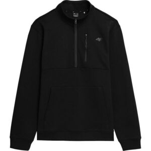 4F SWEATSHIRT 1/2 ZIP Férfi pulóver, fekete, méret kép