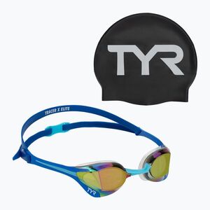 Úszószemüveg TYR Tracer-X Elite Racing Mirrored blue/turquoise (Tracer-X Elite Mirrored LGTRXELM_490) kép