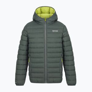 Gyerek bélelt kabát REGATTA Lofthouse dark forest green/wild lime (Lofthouse RKN221-0R8) kép