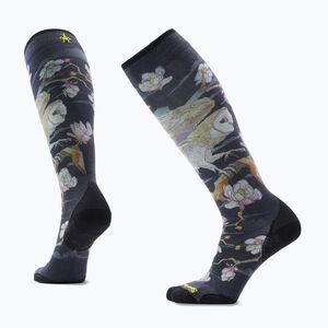 Női sízokni Smartwool Ski Zero Cushion Nightwatcher Prrint OTC black (Ski Zero Cushion Nightwatcher Prrint OTC SW0031290011) kép