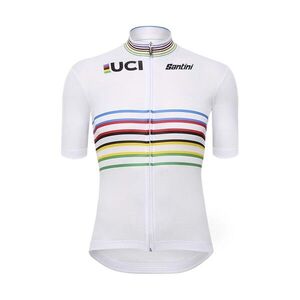 SANTINI Rövid ujjú kerékpáros mez - UCI WORLD CHAMPION MASTER - fehér/szivárványos kép