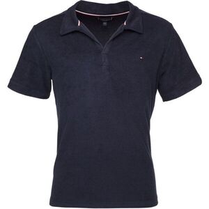 Tommy Hilfiger TERRY SHIRT Férfi galléros póló, sötétkék, méret kép