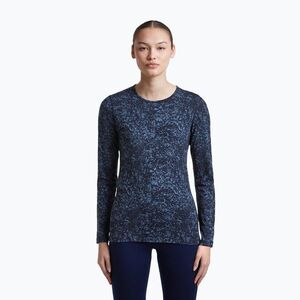 Női hosszú ujjú póló icebreaker Merino 200 Oasis Crewe Moss Bloom navy/dawn/aop (Merino 200 Oasis Crewe Moss Bloom IB0A57J10NX1) kép