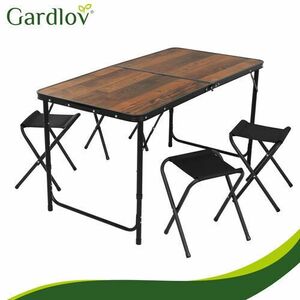 Gardlov összecsukható Kempingasztal 4 székkel 120cm kép