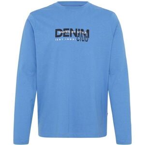 BLEND BHKASMIR L/S LOGO TEE Férfi szabadidős póló, kék, méret kép