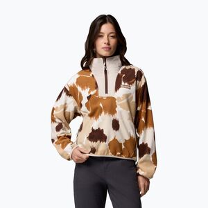 Női polár pulóver Columbia Sequoia Grove II Printed Half Zip camel brown ikatbloom (Sequoia Grove II Printed Half Zip 2173781224) kép