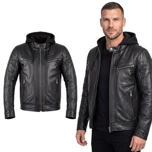 Bőr motoros kabát W-TEC Murayo II, szellőzőrendszer, belső hálós bélés, akasztófül, fő záródás 8-as méretű YKK cipzárral kép