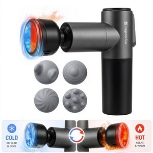Hideg/meleg masszázspisztoly inSPORTline IceBlaze, 2400 mAh, 1600-2800 fordulat/perc, 6 mm lökethossz, 5 sebességfokozat, 5 fűtési és hűtési fokozat kép
