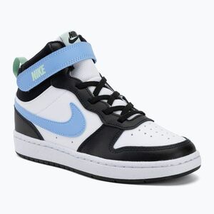 Gyermekcipő Nike Court Borough Mid 2 white/black/arctic green/football blue (Court Borough Mid 2CD7783-136) kép