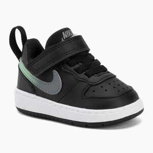 Gyermekcipő Nike Court Borough Low black/smoke grey/white/illusion green (Court Borough Low IQ6526-001) kép