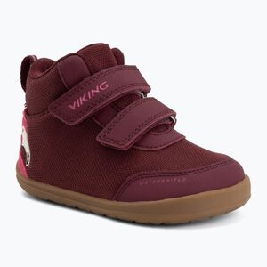 Gyerek barefoot cipők Viking Alv Barefoot Mid 2V Waterproof burgundy (Alv Barefoot Mid 2V Waterproof 3-56290-40) kép