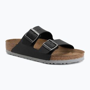 Papucsok BIRKENSTOCK Arizona Birko-Flor black/light gray (Arizona Birko-Flor Regular 1032018) kép