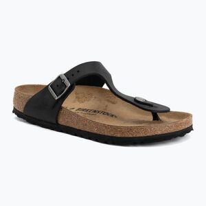 Papucsok BIRKENSTOCK Gizeh Oiled Leather black (Gizeh Oiled Leather Regular 845251) kép