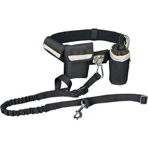 TRIXIE HANDS FREE BELT + LEASH Kutyafuttató öv pórázzal, fekete, méret kép