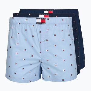 Férfi boxer nadrág Tommy Hilfiger Woven Boxer Print 3 pack chambray flag/carb navy/c navy flag (Woven Boxer Print UM0UM038980XW) kép