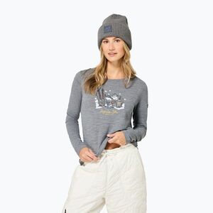 Női hosszú ujjú póló super.natural Apres Ski cashmere grey melange/various (Apres Ski SNWP04110/35G) kép