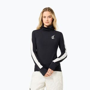Női pulóver super.natural Bunny Roll Neck jet black/f.white/various/eucalyptus gl (Bunny Roll Neck SNW026110/85J) kép