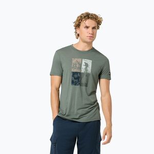 Férfi póló Super.Natural Go Hiking Tee eucalyptus/various (Go Hiking SNMP01226/18J) kép