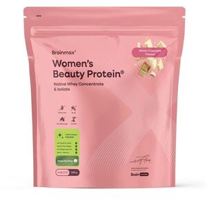 BrainMax Women Beauty Protein nőknek kollagénnel, keratinnal és vitaminokkal, 1000 g, fehér csokoládé kép