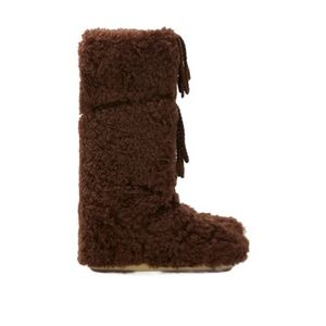 Magas téli cipők MOON BOOT MB ICON CURLY EXTRA-M010 DARK BROWN kép