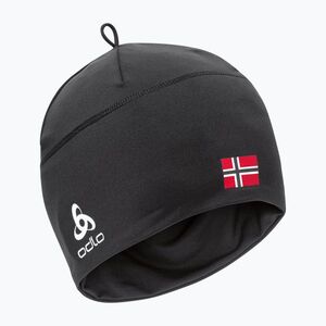 Téli sapka ODLO Polyknit Fan Warm black/norwegian flag (Polyknit Fan Warm 762680/60067) kép