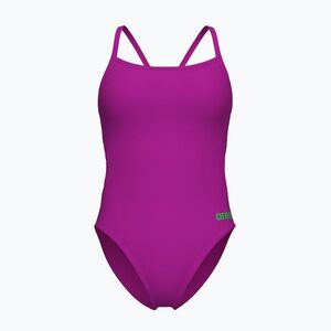 Női egyrészes fürdőruha Arena Team Swimsuit Challenge Solid very fuchsia/team green (Team Swimsuit Challenge Solid 004766/906) kép