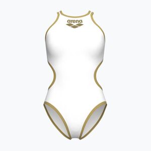 Női egyrészes fürdőruha Arena One Biglogo One Piece white/gold (One Biglogo One Piece 001198/106) kép