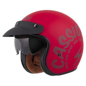 Motoros bukósisak Cassida Oxygen Gear 2.0 matt piros/sötétpiros, exkluzív grafika, teljesen kivehető és mosható bélés, polikarbonát héj, napellenző kép