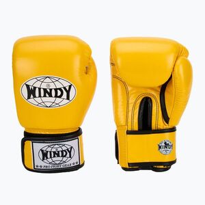 WINDY Classic valódi bőrből készült sárga bokszkesztyű (Classic Genuine Leather BGVH-YW) kép