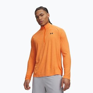 Férfi pulóver Under Armour Tech Textured 1/2 Zip LS outrageous orange/black (Tech Textured 1/2 Zip 1382797-808) kép