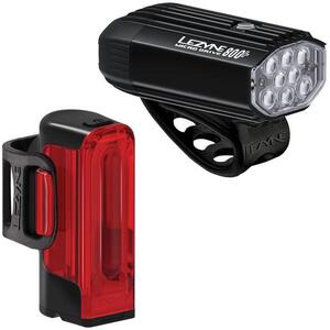 Lezyne Micro Drive 800+ / Strip Drive 300+ Pair Satin Black / Black kép