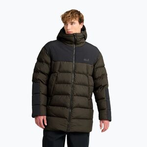 Férfi bélelt kabát Jack Wolfskin Icy Hollow Hooded obsidian moss (Icy Hollow Hooded A66206_E0205_A06) kép