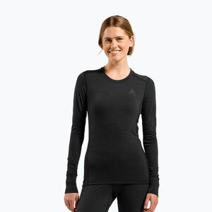 Női Termoaktiv pulóver ODLO Merino 200 Bl Top Crew Neck black (Merino 200 Bl Top Crew Neck LS 111601/15000) kép